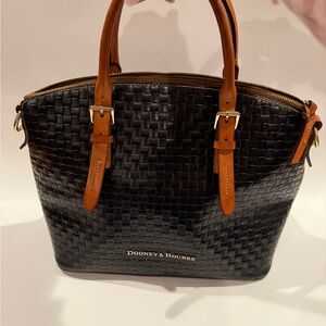 Dooney & Bourke Black and Brown Woven Satchel